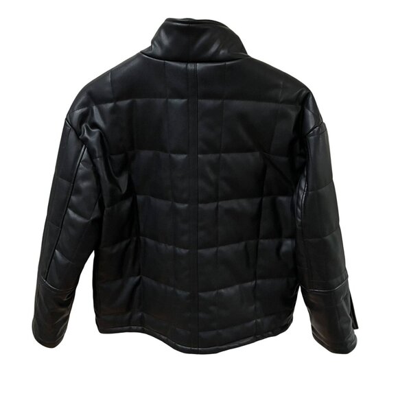 Chelsea DeBoer By Lily & Lottie Black Quilted Faux Leather Jacket M Stylish Oute - Picture 3 of 8